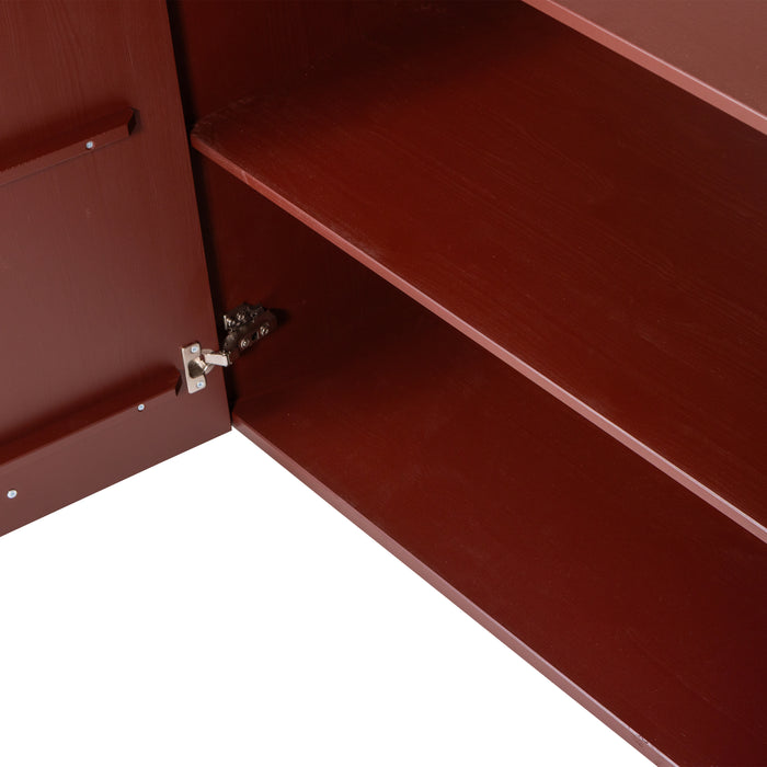 WOOOD x fonQ Basu Dressoir Grenenhout B 200 cm - Bordeauxrood