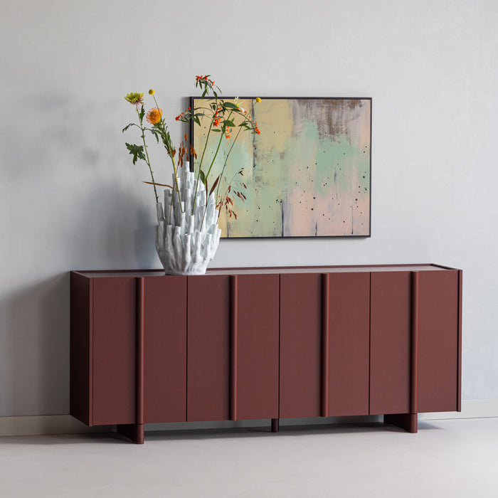 WOOOD x fonQ Basu Dressoir Grenenhout B 200 cm - Bordeauxrood