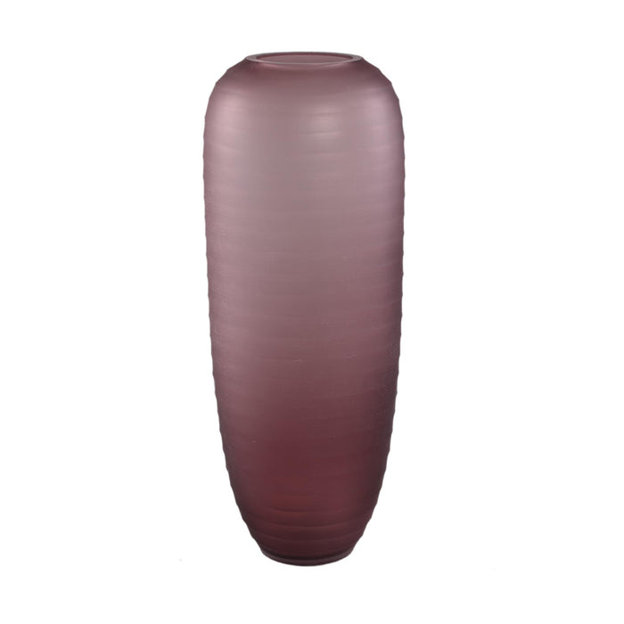 PTMD Nadah Pink Round Ribbed Glass Vase High L