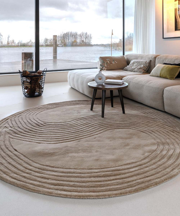 Nordic Weavers Design vloerkleed rond - Balans Dual beige - 200 cm