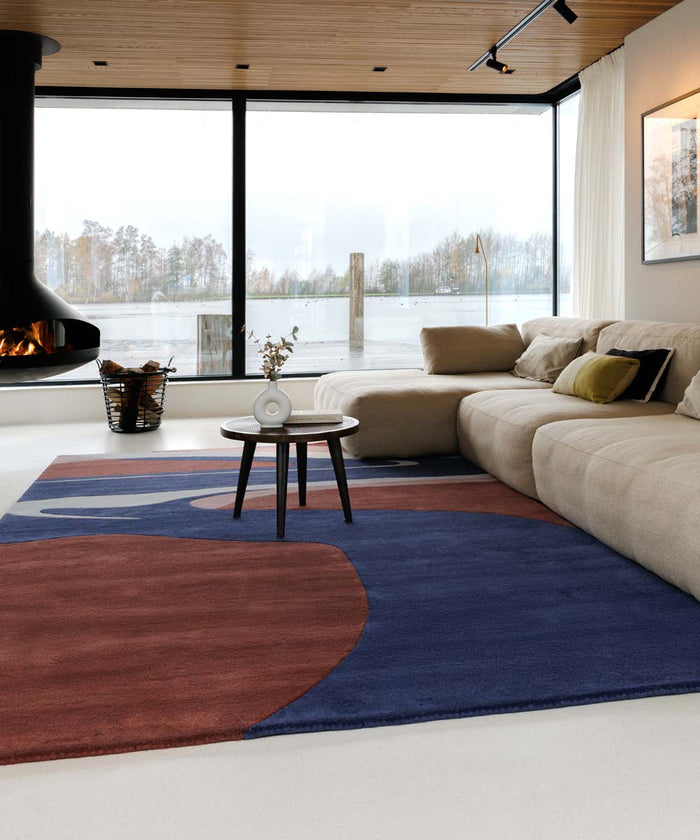 Nordic Weavers Modern vloerkleed - Skulptur Canyon rood|blauw -