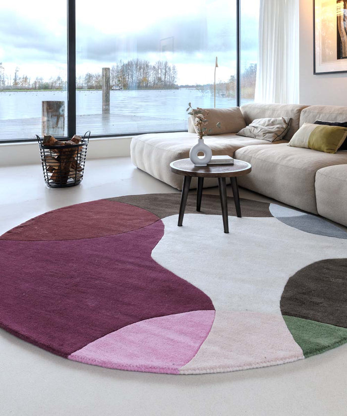Nordic Weavers Rond wollen vloerkleed - Dune paars - 250 cm