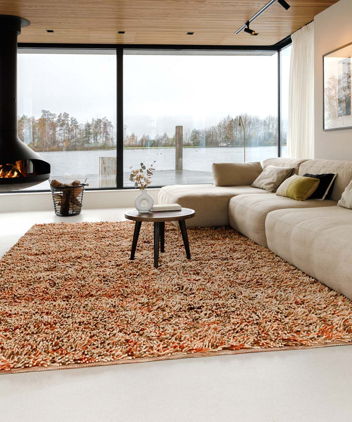 Nordic Weavers Hoogpolig vloerkleed wol - Aurelia terracotta - 120x170
