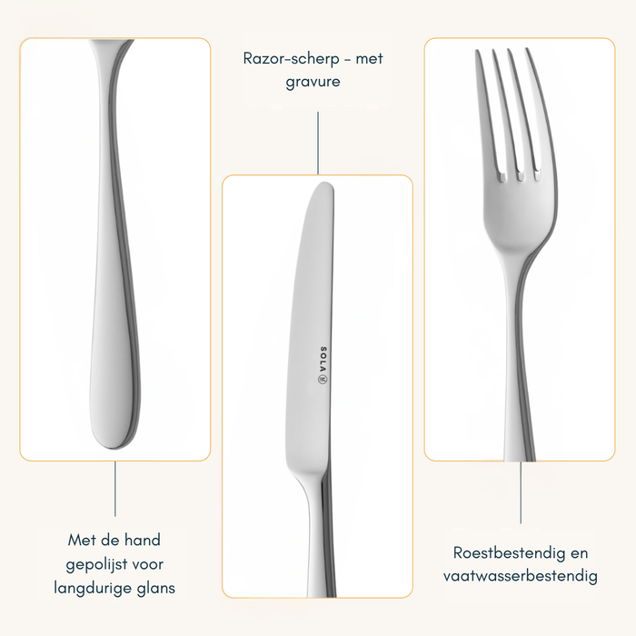 Sola Bestekset Nordica Glans 24 delig