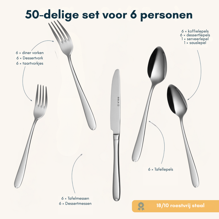 Sola Bestekset Fleurie 50 delig