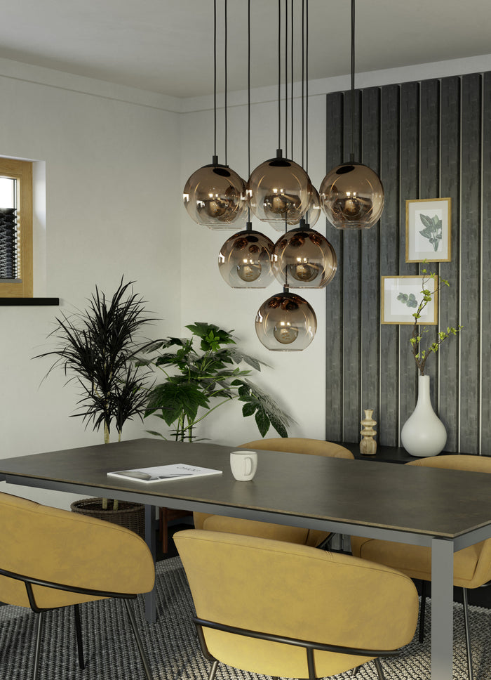 EGLO Ariscani 1 Hanglamp - E27 - Ø 65,5 cm - Koperglas - Zwart