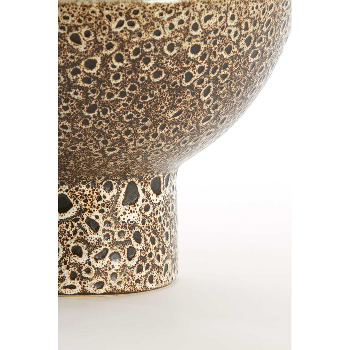 Light&living Schaal op voet Ø31,5x21 cm KAVALA keramiek crème+zwart