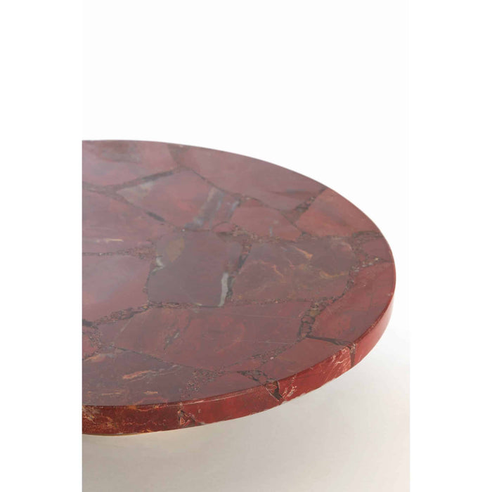 Light&living Schaal op voet Ø35x8 cm BELO rood agaat+antiek brons