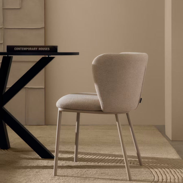 Kave Home Ciselia Eetkamerstoel - Beige / Metaal