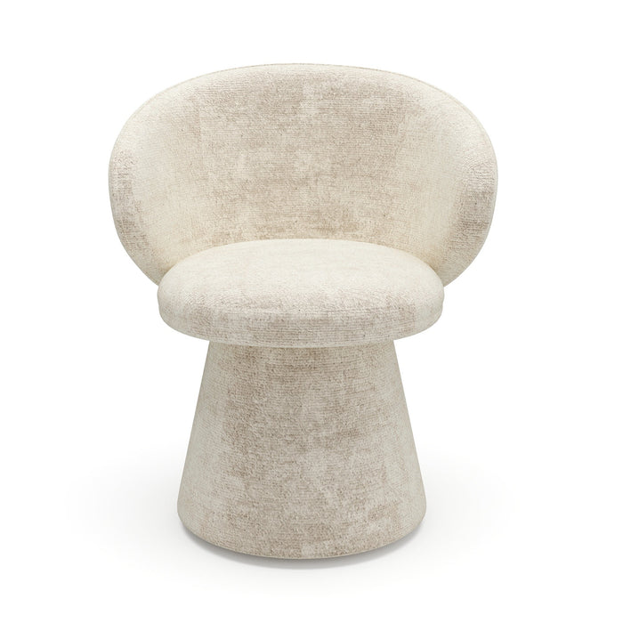 180° draaibare fauteuil in crème structuurfluweel