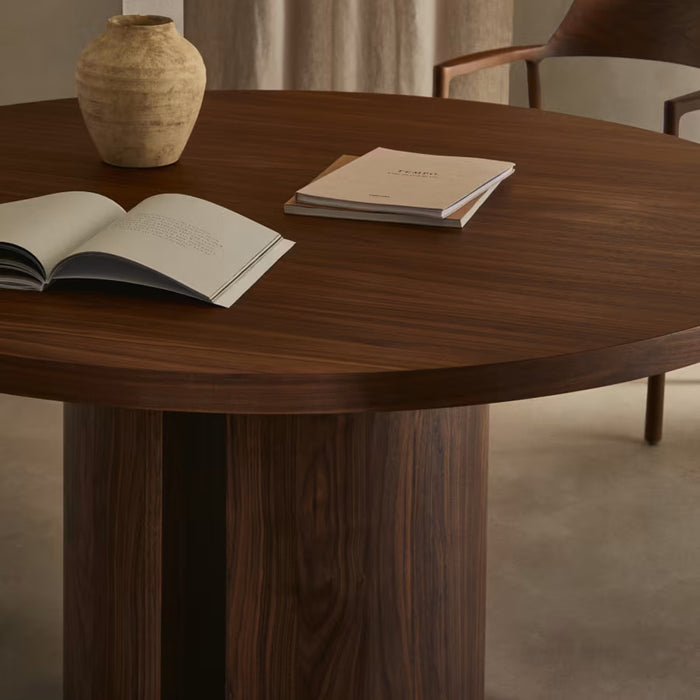 Kave Home Nealy Eettafel Ø 150 cm - Walnoot