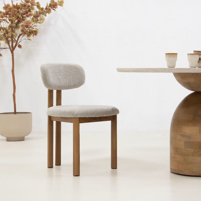 Giga Meubel - Eetkamerstoel Noor Beige|Naturel - Set van 2