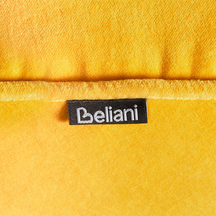 Beliani - YULLE - Poef - Geel - Fluweel