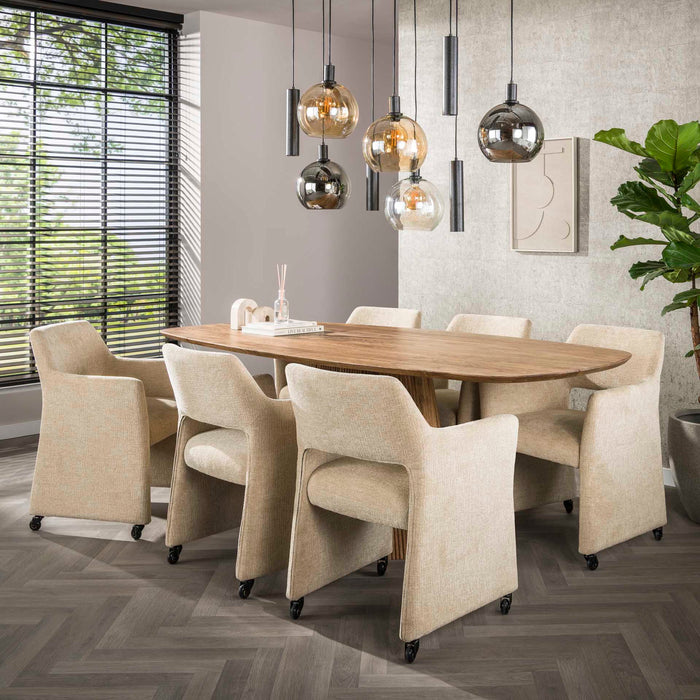 Giga Meubel - Armstoel Forma Wieltjes Jaroq Zand - Set van 2