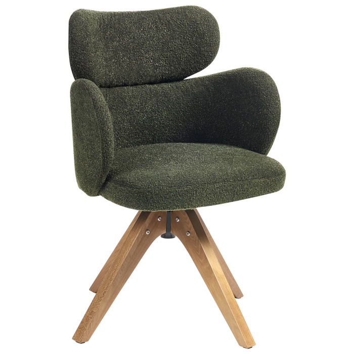 Beliani - MARCY - Eetkamerstoel - Donkergroen - Bouclé