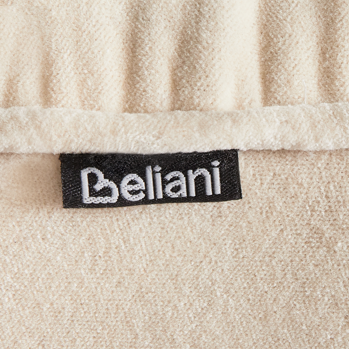 Beliani - YULLE - Poef - Lichtbeige - Fluweel