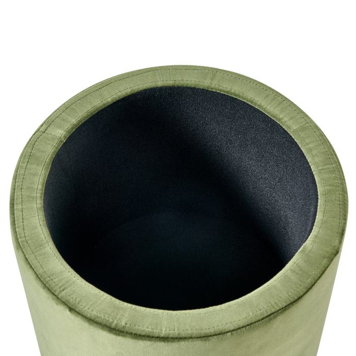 Beliani - WENONA - Opbergpoef - Donkergroen - Fluweel