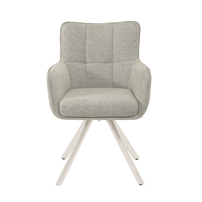 Livingfurn - Eetkamerstoel Zand|Wit - Tori - Set van 2