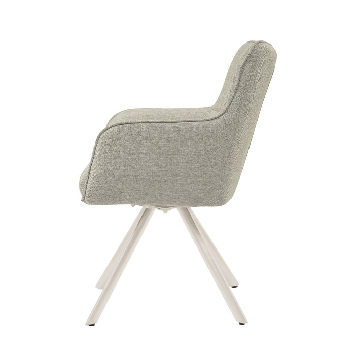 Livingfurn - Eetkamerstoel Zand|Wit - Tori - Set van 2