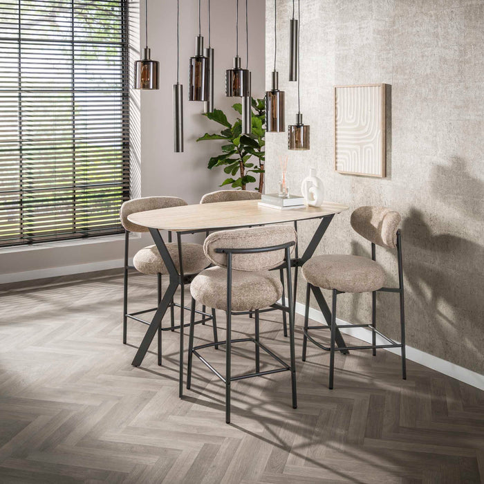 Giga Meubel - Barstoel Zand - Zithoogte 96cm - Round Cargo - Set van 2