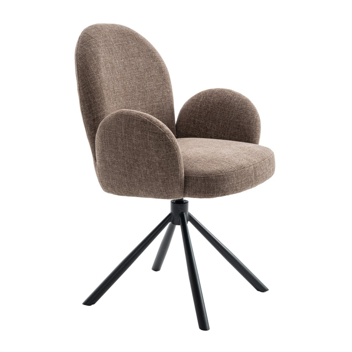 Eetkamerstoel Moon - Bruin - Textiel - 64x88x63cm (BxHxD)