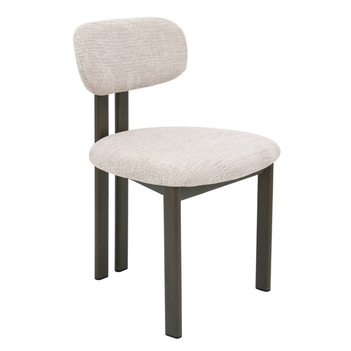 Giga Meubel - Eetkamerstoel Beige|Brons - 51x53x81cm - Noor