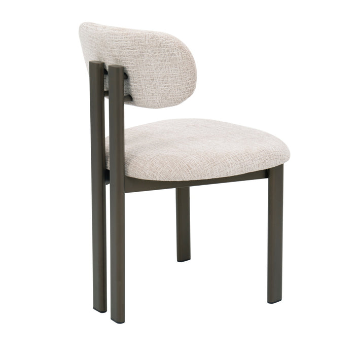 Giga Meubel - Eetkamerstoel Beige|Brons - 51x53x81cm - Noor