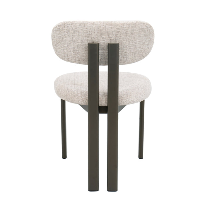 Giga Meubel - Eetkamerstoel Beige|Brons - 51x53x81cm - Noor