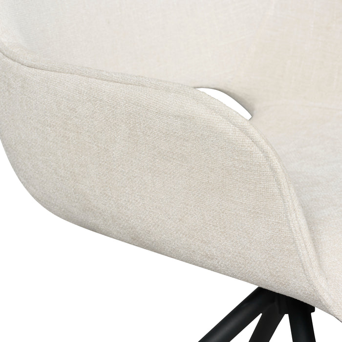 Eetkamerstoel Quito - Wit|Creme - - 60x84x62cm (BxHxD)