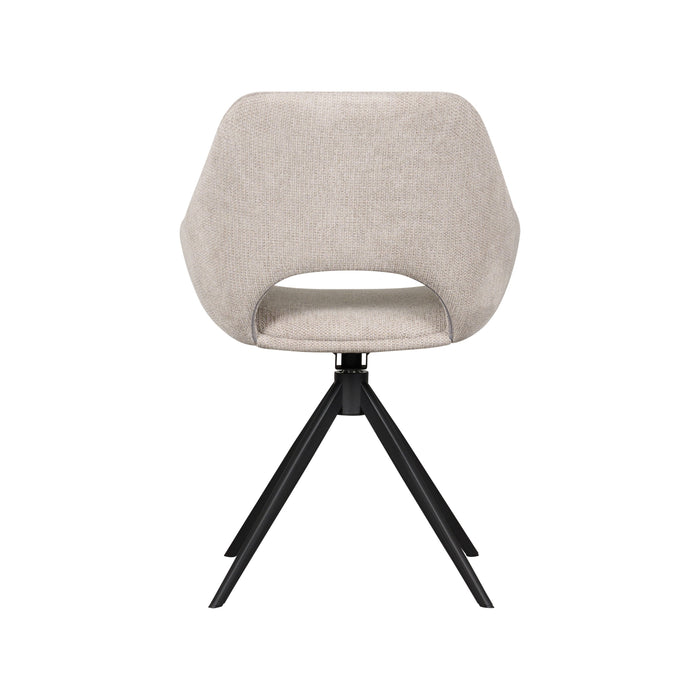 Eetkamerstoel Liperi - Creme|Wit - Textiel