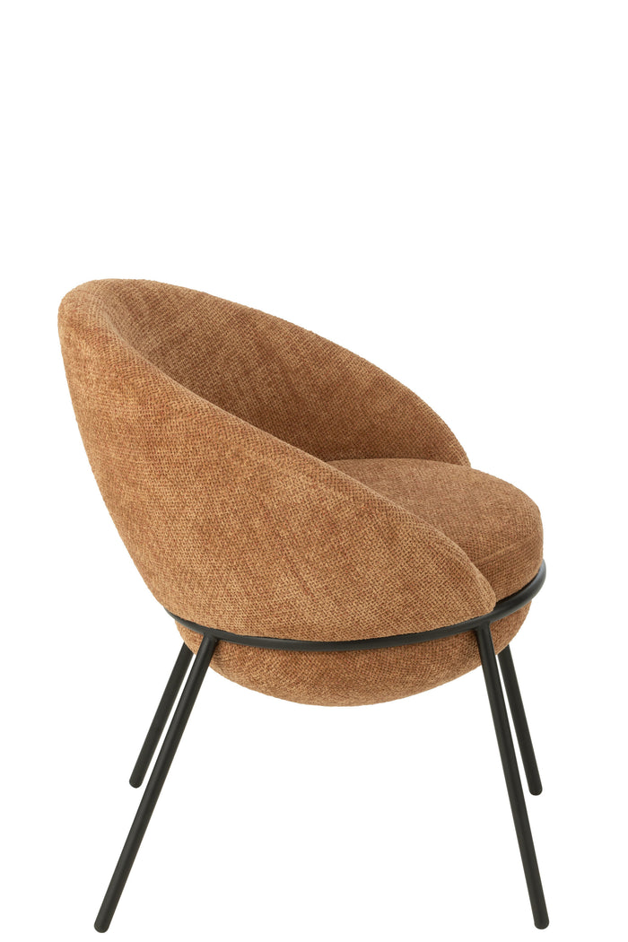 J-Line stoel Dining Chair - ijzer - terracotta|zwart