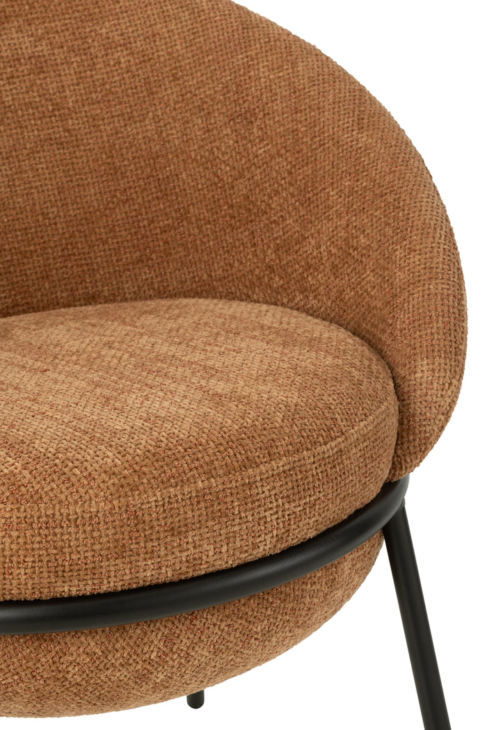 J-Line stoel Dining Chair - ijzer - terracotta|zwart