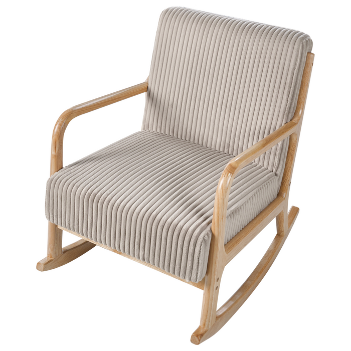 Beliani - SORSELE - Schommelstoel - Beige - Corduroy