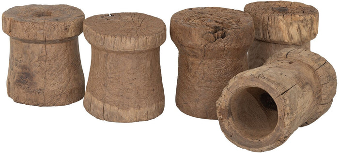 MUST Living Antiques Side table Toba ,±35xØ30 cm, recycled teakwood