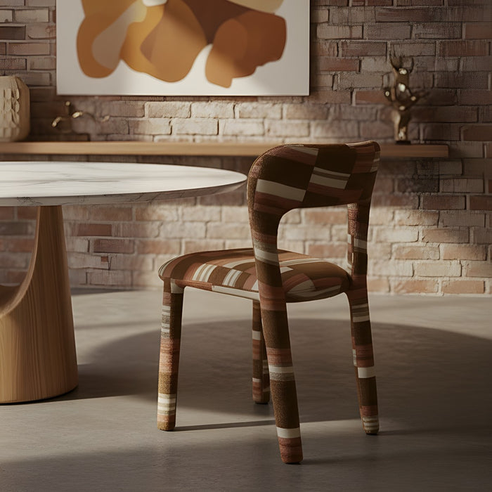 DÉJA Living - Eetkamerstoel Terracotta Stof - Mala - Set van 2