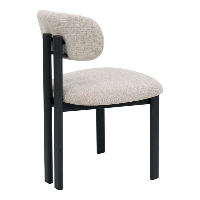 Giga Meubel - Eetkamerstoel Noor Beige|Zwart - Set van 2