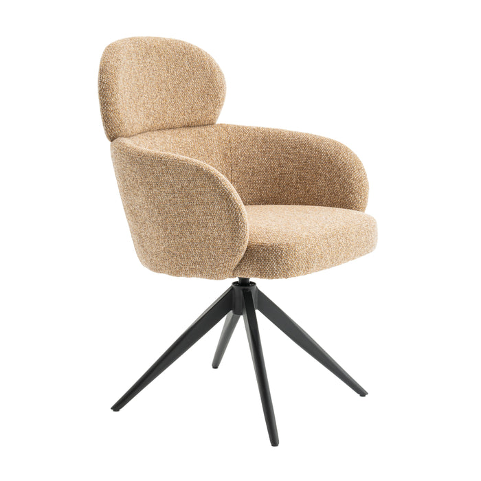 Eetkamerstoel Twin - Geel|Oker|Bruin - Textiel