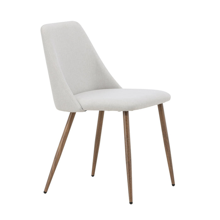 Fjôrd - Eetkamerstoel Beige|Bruin Stof - Night - Set van 2