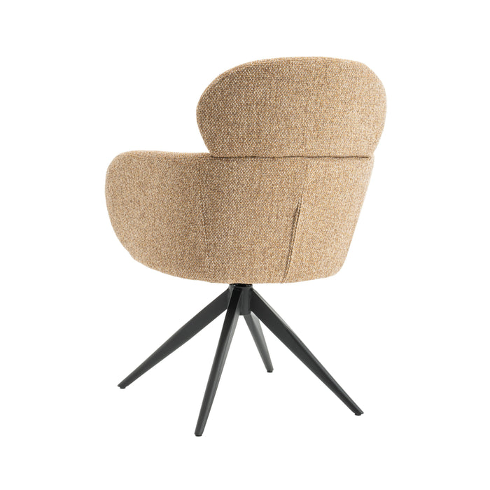 Eetkamerstoel Twin - Geel|Oker|Bruin - Textiel