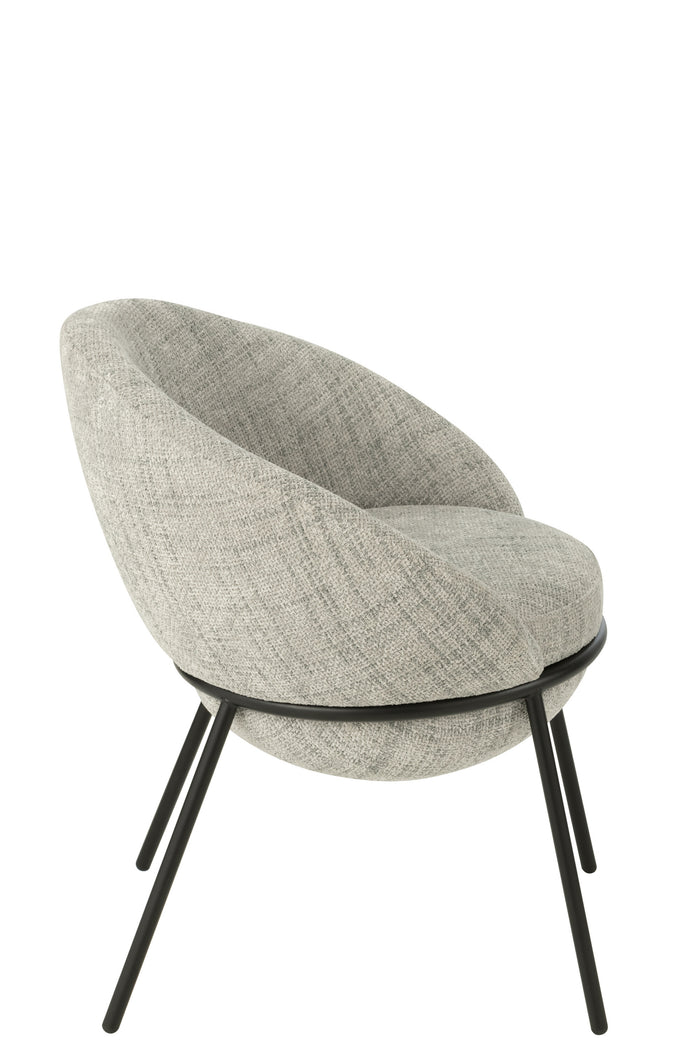 J-Line stoel - ijzer - grijs|zwart