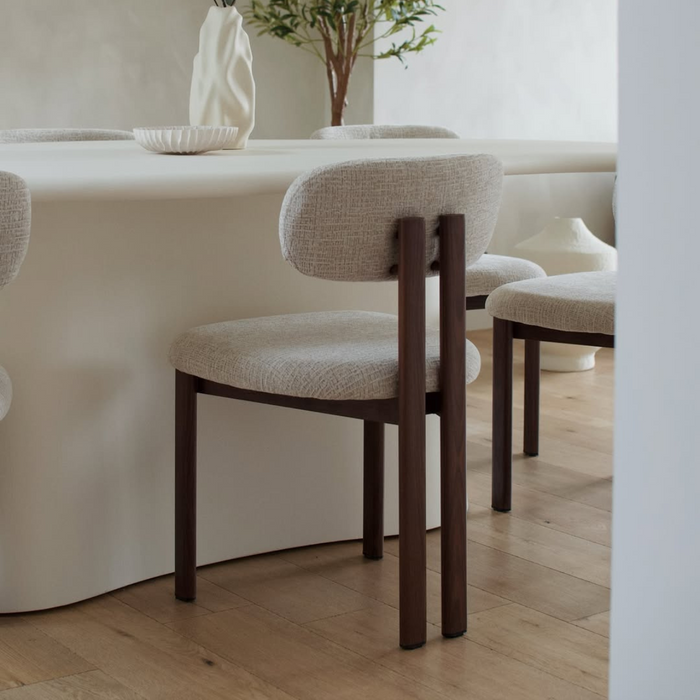 Giga Meubel - Eetkamerstoel Noor Beige|Walnoot - Set van 2