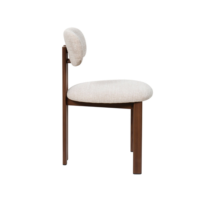 Giga Meubel - Eetkamerstoel Noor Beige|Walnoot - Set van 2