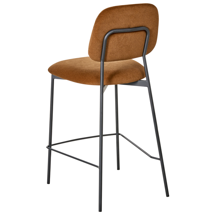 Beliani - DUETTE - Barkruk set van 2 - Goudbruin - Fluweel