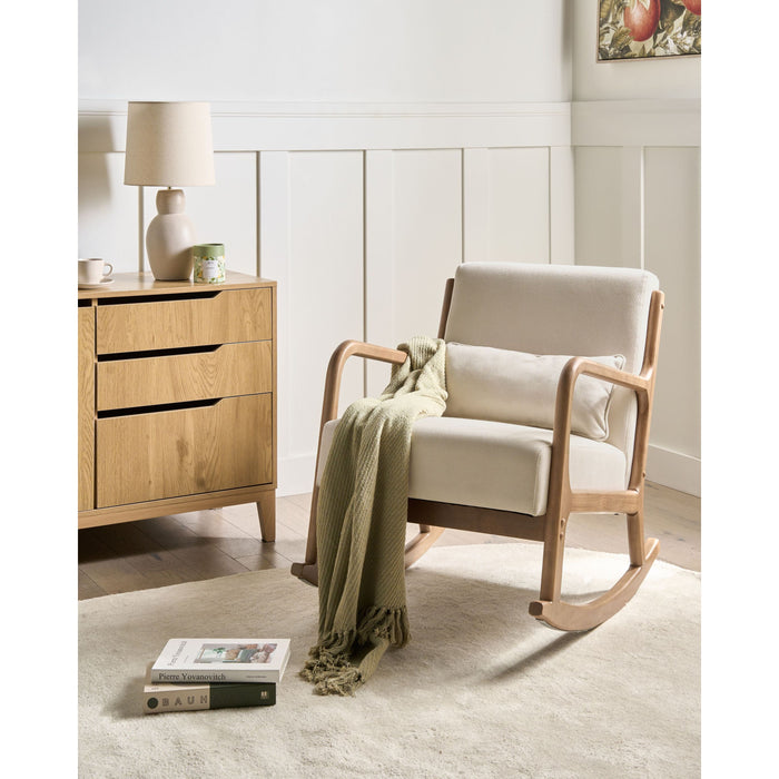 Beliani - SKOVDE - Schommelstoel - Lichtbeige - Polyester