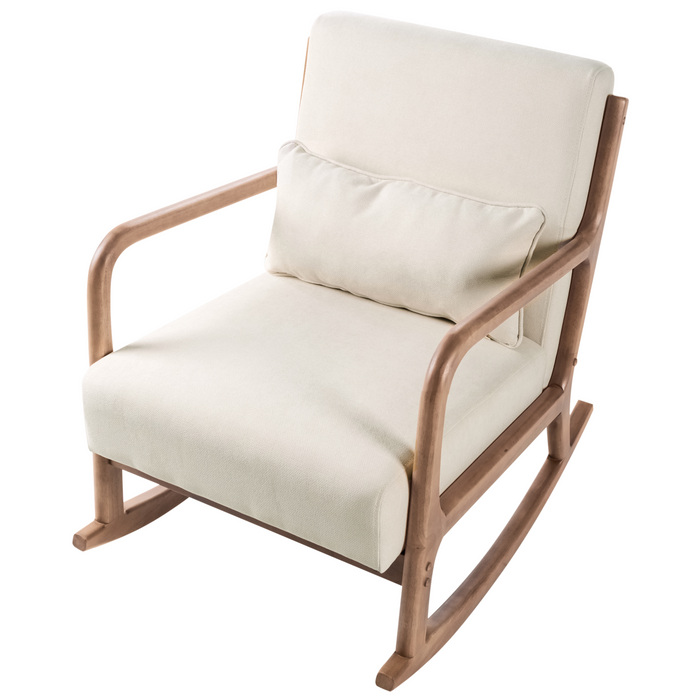 Beliani - SKOVDE - Schommelstoel - Lichtbeige - Polyester