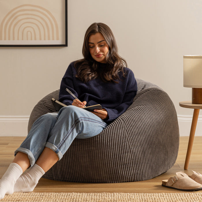 icon Kingston Zitzak - Ribfluweel - Houtskool