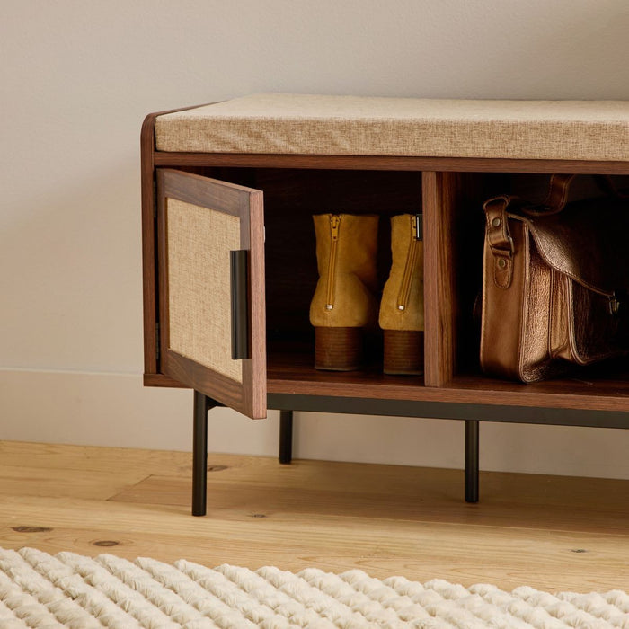 Calicosy - Schoenenbank 3 vakken 1 deur L100 cm - JETSON - Donker hout