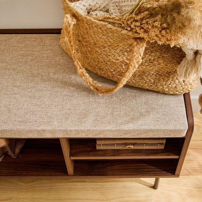 Calicosy - Schoenenbank 3 vakken 1 deur L100 cm - JETSON - Donker hout