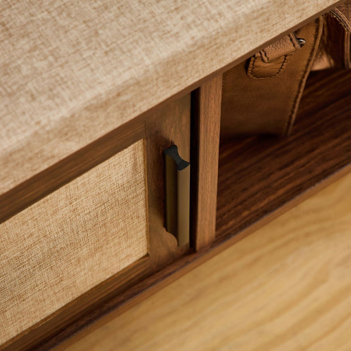 Calicosy - Schoenenbank 3 vakken 1 deur L100 cm - JETSON - Donker hout