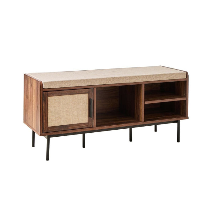 Calicosy - Schoenenbank 3 vakken 1 deur L100 cm - JETSON - Donker hout